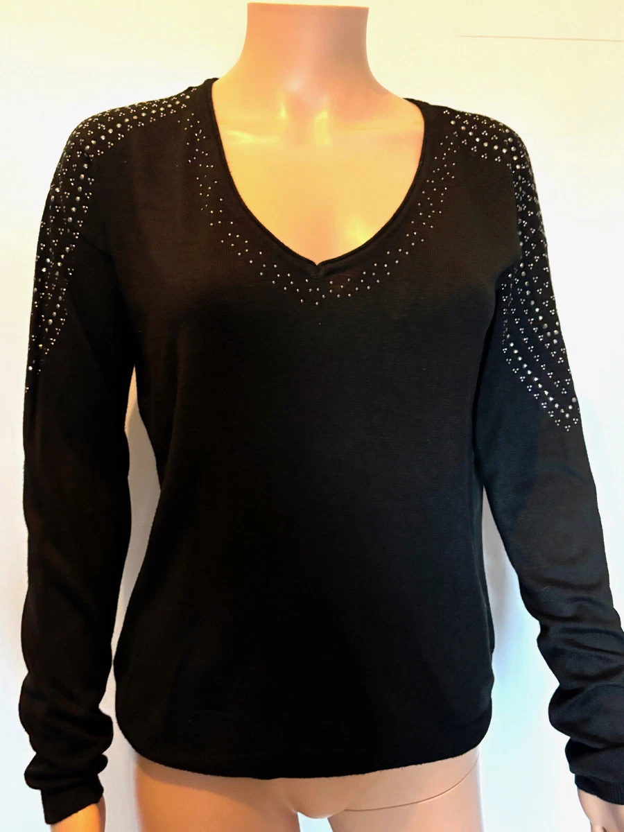 Pull Femme NAF NAF Cœur - Marine, Taille M, Neuf Avec Étiquettes, Viscose
