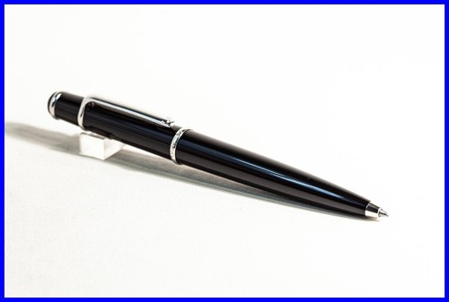 Großer Cartier DIABOLO KUGELSCHREIBER Saphir Cabuchon Schwarz & Platinum m BOX - Bild 7 von 7