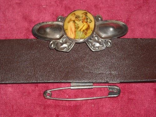 SCHÖNER JUGENDSTIL - FRANZÖSISCHE CHATELAINE METALL GÜRTELSCHIEBER mit SICHERHEITSNADEL #12 - Bild 4 von 4
