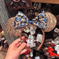 Disney.Parks Pirates of The Caribbean Gold Sequined Minnie Ears Headband 2026