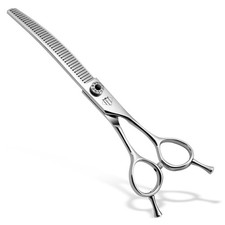 Dog Grooming Scissors: 7 inch Pet Curved Chunker Shears Made Of Japanese 440C...