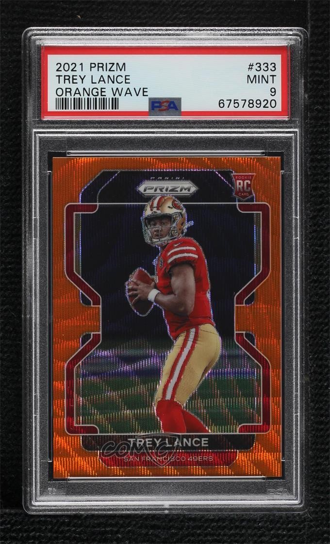 2021 Panini Prizm Rookie Orange Wave 53/60 Trey Lance #333 PSA 9 MINT 0ko2