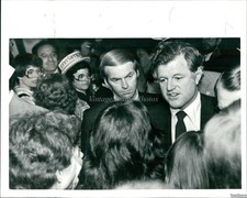 1980 Senator Edward Kennedy Democratic Party Kansas 8X10 Historic Vintage Photo