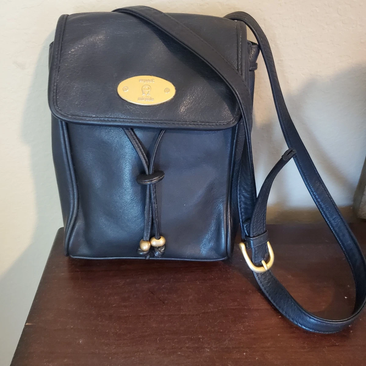 Etienne Aigner Drawstring Leather Exterior Bags & Handbags for
