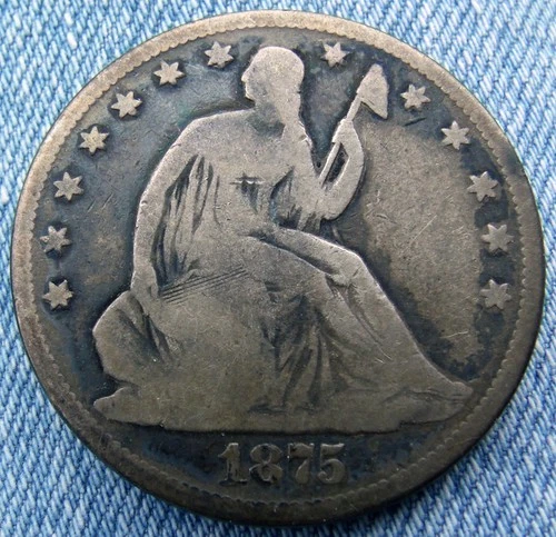 1875 LIBERTY SEATED HALF DOLLAR