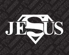 Jesus Superman Christian Vinyl Decal Sticker Car Truck Religious God Super Man Jesus Superman Christian Vinyl Decal Sticker Car Truck Religious God Super Man