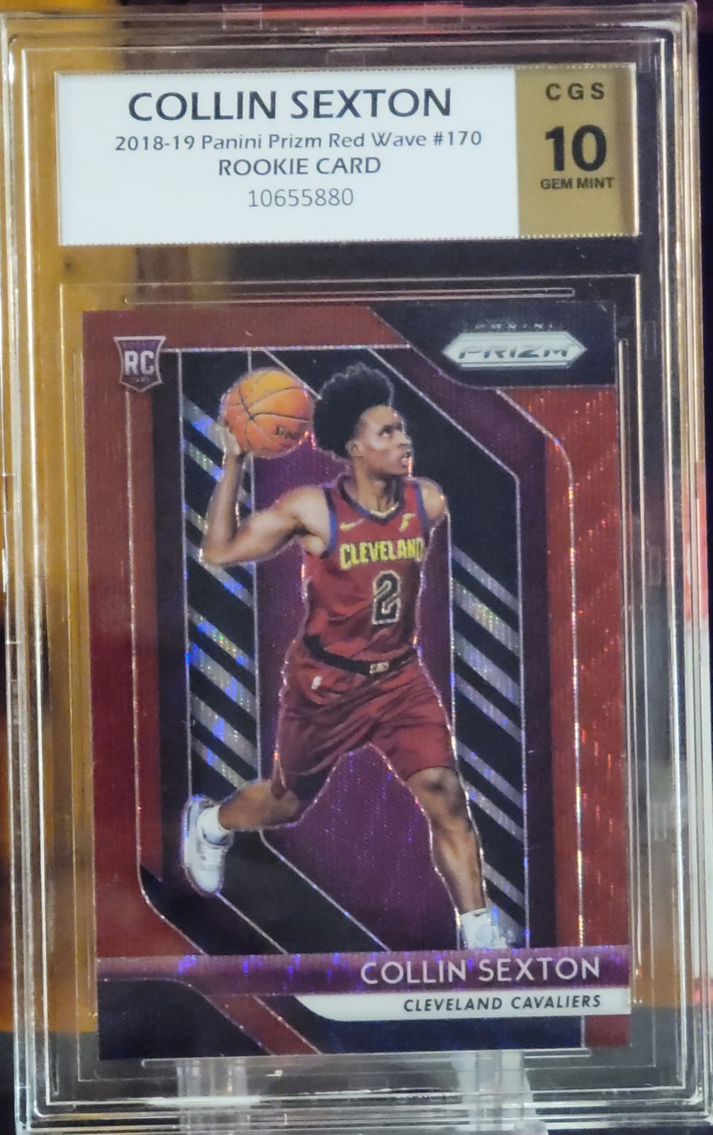 2018-19 Panini Prizm - Collin Sexton #170 Ruby Wave Prizm CGS-10 GEM MINT