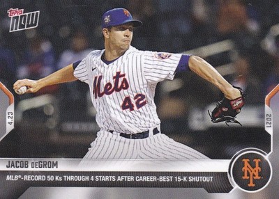 2021 TOPPS NOW #117 JACOB deGROM- NEW YORK METS