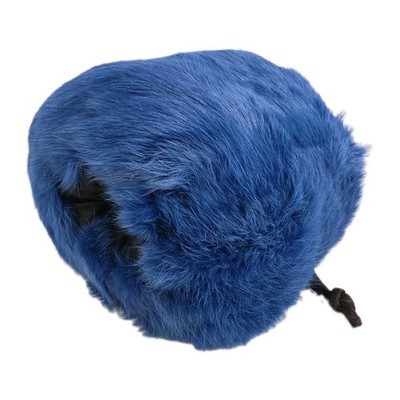 Genuine Rabbit Fur Hand Warmer Muff Blue Modern Winter Luxury Unbranded