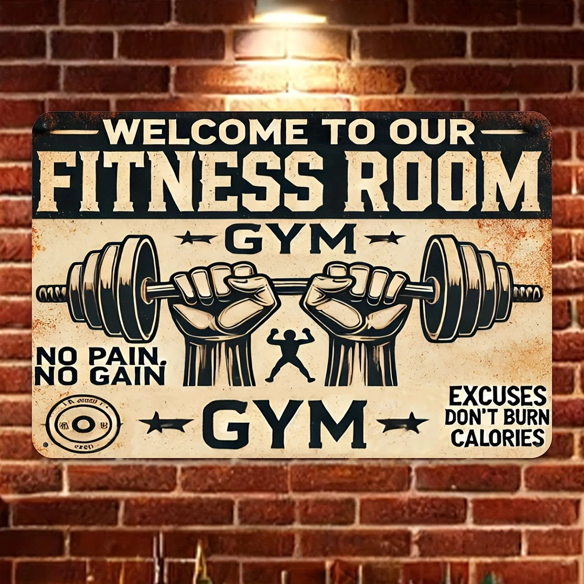 Aluminum Gym Tin Metal Signs Home D&eacute;cor "Welcome to Our Fit