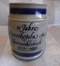 Goebel Oeslauer Manufaktur Bierkrug - Blau Weiss Oberwohlsbach - H&ouml;he 11.5 cm