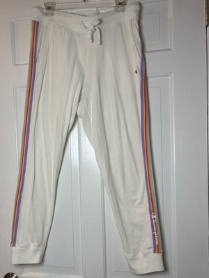 Champion Cream Retro Joggers with Rainbow Side Stripes Champion Women s M