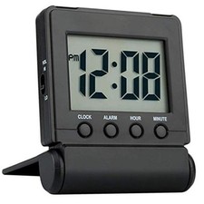 FAMICOZY Compact Digital Travel Alarm Clock with High/Low Volume Black