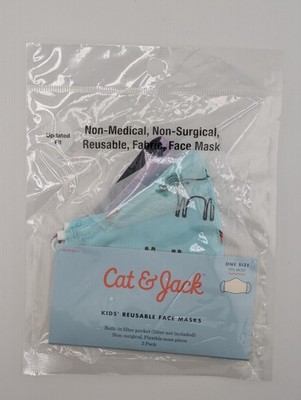 Cat & Jack Reusable Kids Mask Girls - One SIZE 2 Colors Per Pack