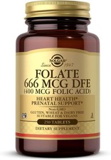 Solgar Folate 666 mcg DFE (Folic Acid 400 mcg...