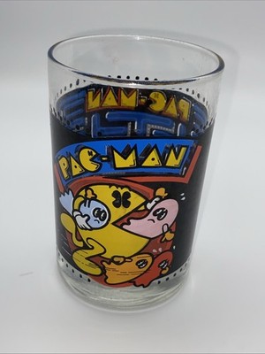 Pacman Drinking Glass VTG 1980 Bally Video Game Cup Arbys Ghost Inky Pinky Clyde