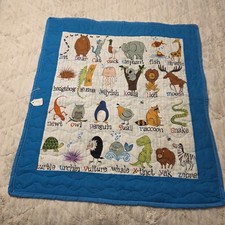 ABC Alphabet Baby Quilt Blanket Tummy Time Nursery Decor 27" x 30"