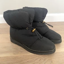 J.Crew Elsa Puffer Boot Size 7 Black Water Resistant Primaloft BD325