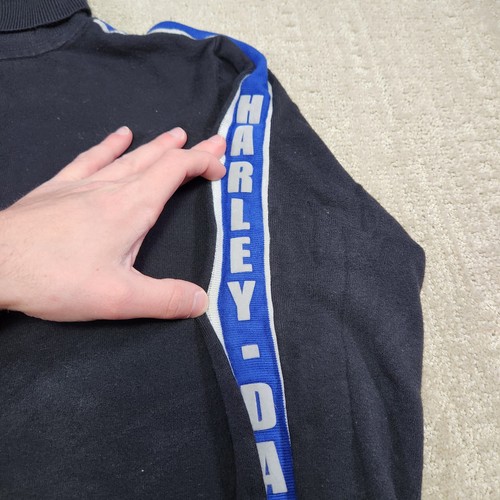 Pull vintage Harley Davidson femme grand col roulé tricot motard année 2000 noir - Photo 2/8