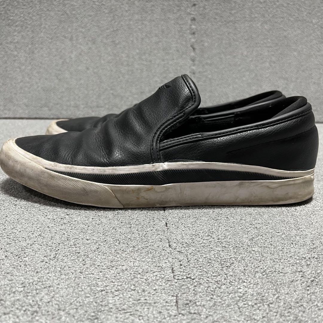 SAOLA Slip on uomo 10.5US Vhtf pelle nera suola bianca Adidas inciso Fv9912 Limited
