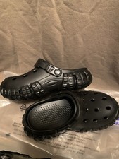 EQW Outdoor Work Crocs Unisex Adult Size 34 USA Size 5-6 Black Slip On