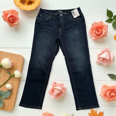 Time & Tru Denim Jeans Womens 16 36x28 BLUE STRAIGHT LEG Mid-Rise Pockets NWT