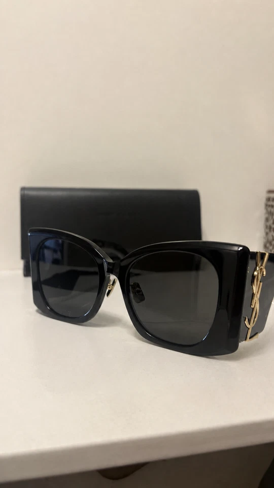 Lunettes Saint Laurent SL M119 003 noires YSL doré 54-19-140 - Photo 3/4