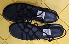Black Sandals, Size 6, impo stretch, excellent condition, beaded, web like — photo 1