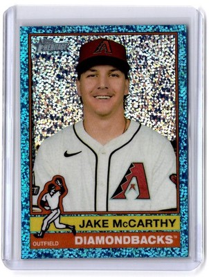 Jake McCarthy 2025 Topps Heritage #473 Chrome Aqua Sparkle Refractor