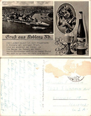#ad #ad Gruss aus Koblenz Rh Postcard Vintage 1900s Koblenz Rhine River Germany Riesling $16.99