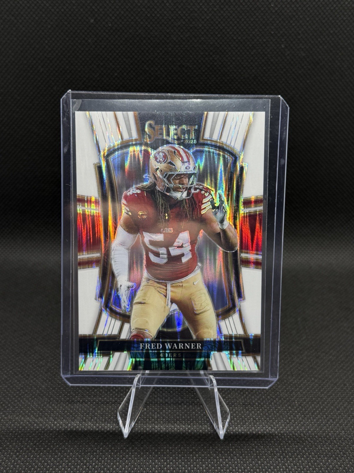 2025 Panini Select Premier Level Fred Warner #157 White Shock /799 49ers