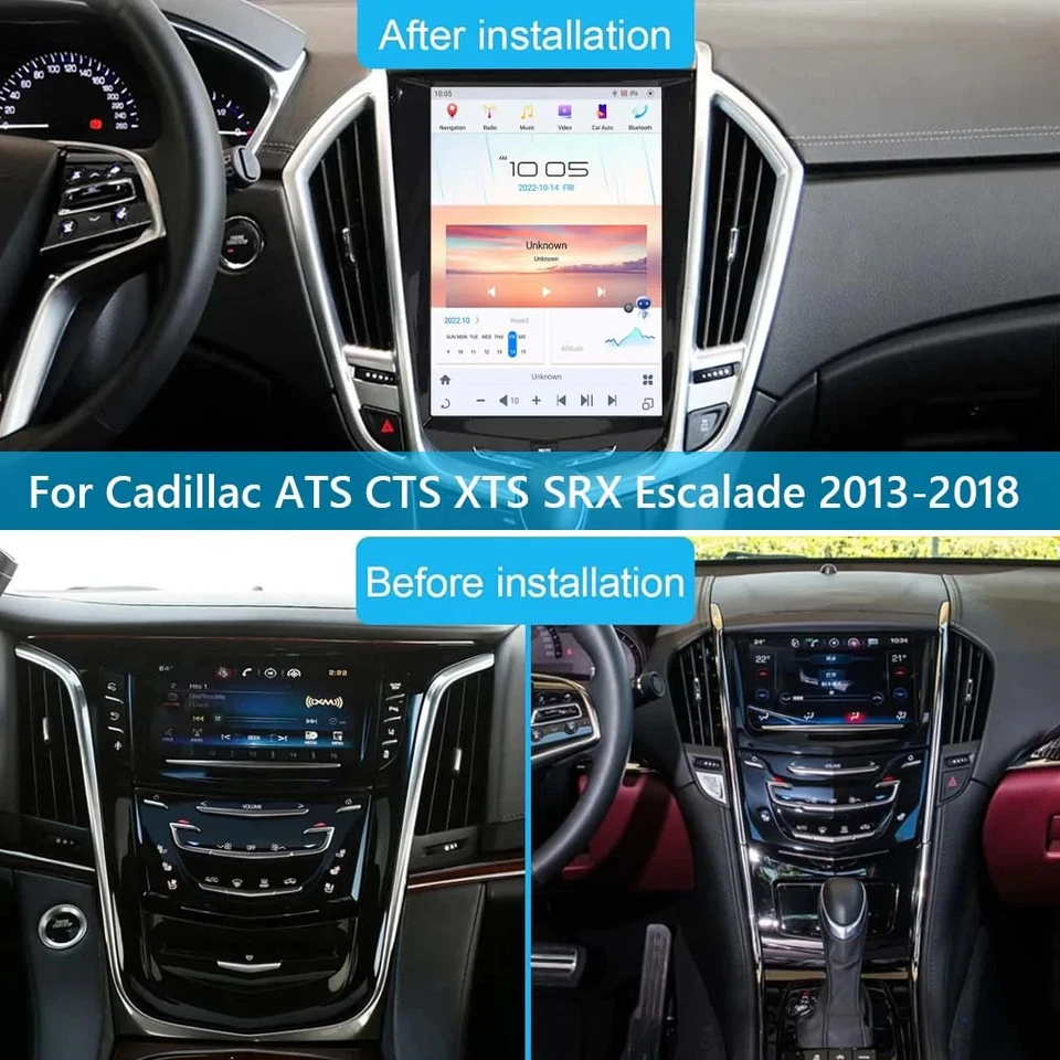 Android 13.0 Tesla Screen GPS Radio For Cadillac ATS CTS SRX Escalade 2013-2018 Foto 3 de 4