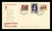 Dr Jim Stamps Belgium 1957 Legends and Folklore 3v Set First Day Cover