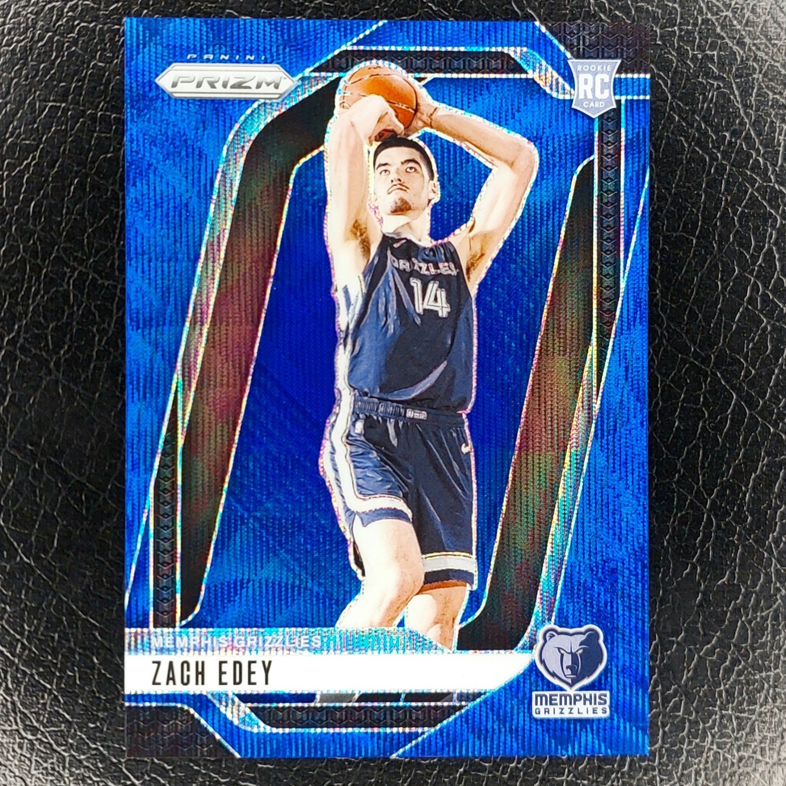 ZACH EDEY /125 Rookie BLUE Wave 2024-25 Prizm NBA Basketball Card #249 GRIZZLIES