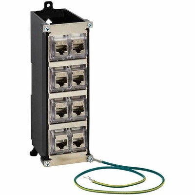 Eaton Tripp Lite Series 8-Port Metal Shielded DIN-Rail Mount Preloaded Keystone