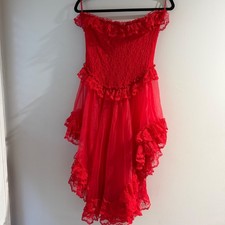 Vintage Cinema Etoile Lingerie Dress Coquette Lace Ruffle Smocked Bodice OS