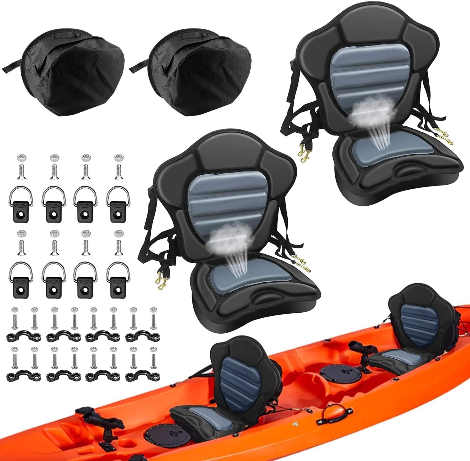 Seat Deluxe Padded Fishing Boat Seat Deluxe Sit-on-top Canoe Seat Cushione
