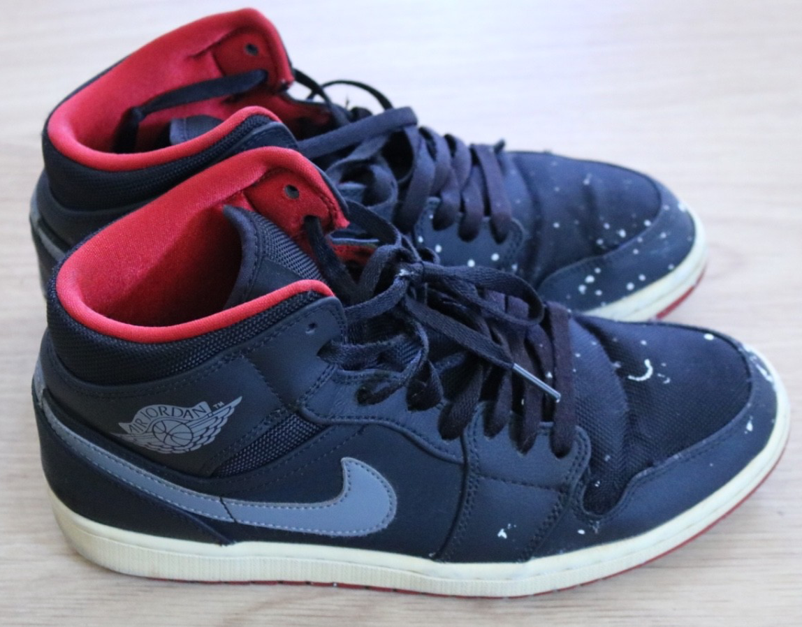 Nike Air Jordan  1 Retro 2014 Mid Black/Gray Men Size 9