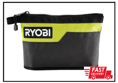 NEW Ryobi 12in Heavy Duty Zipper Pouch Water Resistant Stand-Up Base Hang Loop