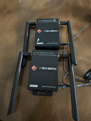 J-Tech Digital Wireless HDMI Extender Transmitter And Receiver With Power Cords