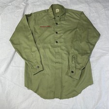 Vintage 60s Boy Scouts of America Shirt Adult Medium M Green BSA Uniform Nature