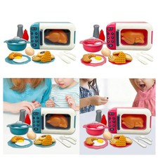 17x Kids Pretend Play Microwave Toys Play Food Sets Interactive Educational