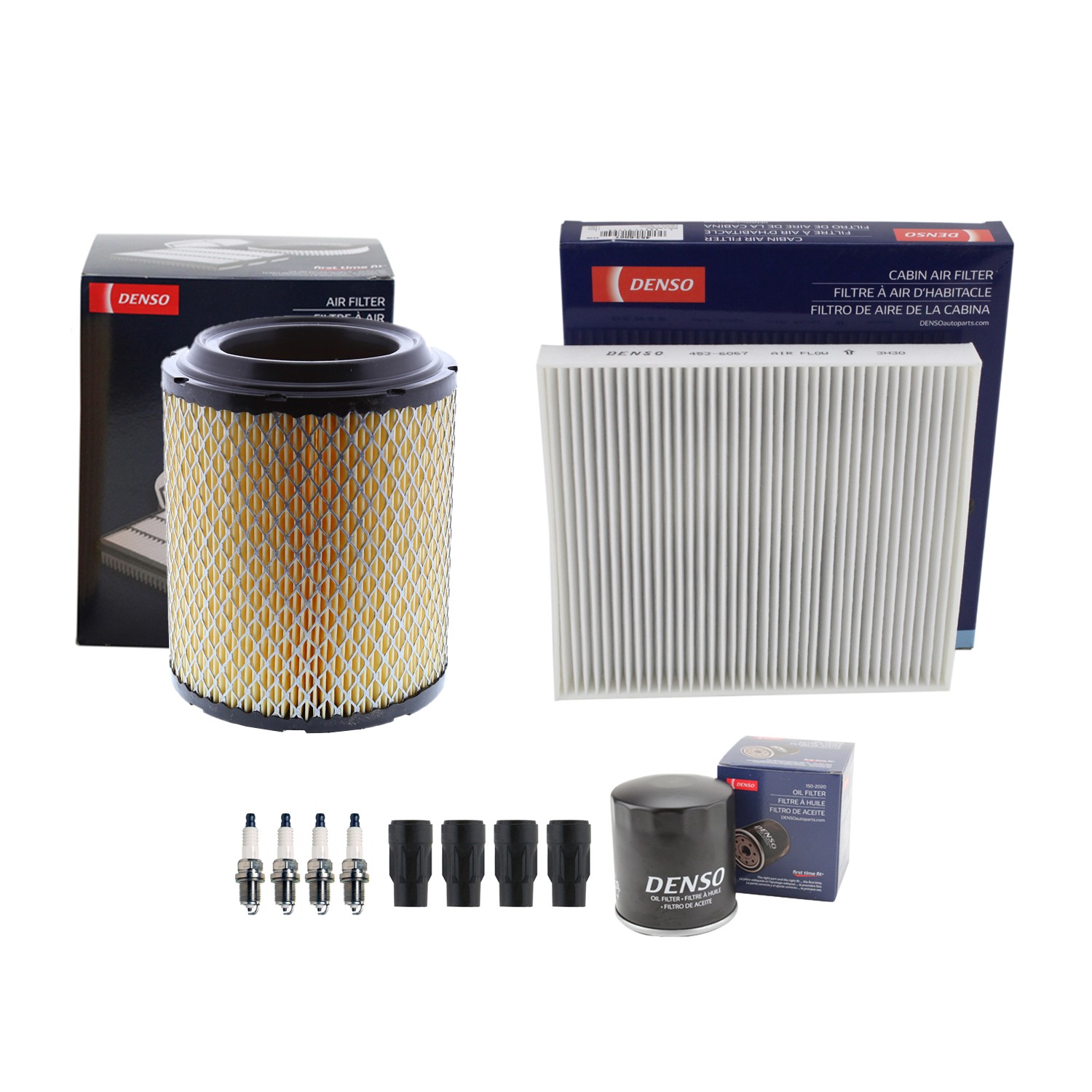 Denso Tune Up Kit 4 Spark Plug  Boot Kit for Caliber Compass Patriot L4 Vin AB