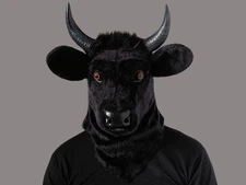 Bull Mask Adult Halloween Costume Overhead Moving Mouth Realistic Animal Head