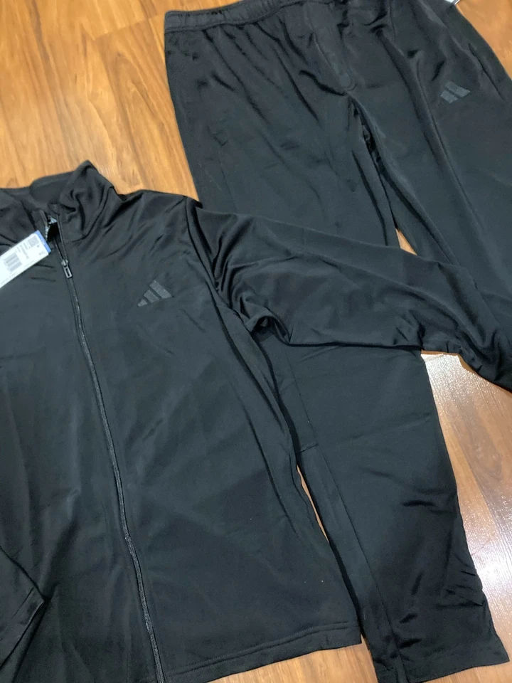 Adidas Para Hombre Conjunto de 2 PANTALONES Tricot Jack Chándal Negro Talla S/M/L/XL/XXL/3XL Nuevo Foto 2 de 4