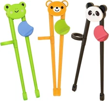 PandaEar 3 Pairs Toddler Training Chopsticks for Kids, Beginners Multicolor
