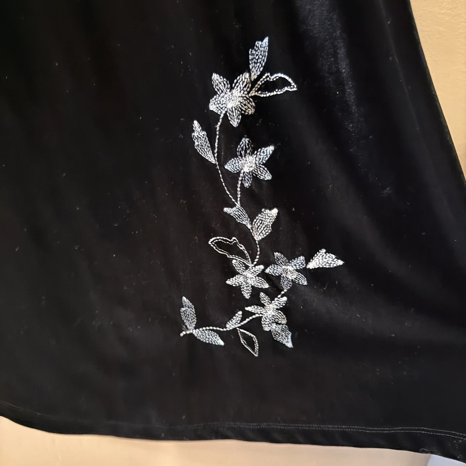 Vtg 90’s Y2K Maxi Dress Size 1X Black Velvet Whimsigoth Grunge Punk - Image 4 of 4