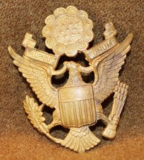 WW II US ARMY USAAF OFFICER'S LARGE HAT BADGE