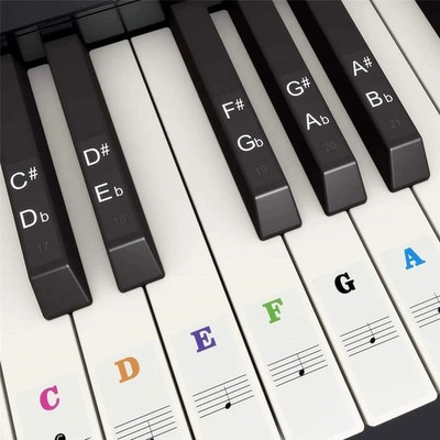 KLAVIER TASTATUR NOTIZ ETIKETTEN ABNEHMBARE SILIKON KLAVIER AUFKLEBER 61 TASTEN WIEDERVERWENDBAR UK