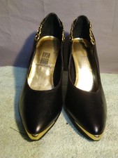 Vintage Women's Heels Shoes Black Pumps High Heels Rush Hour Express 8.5
